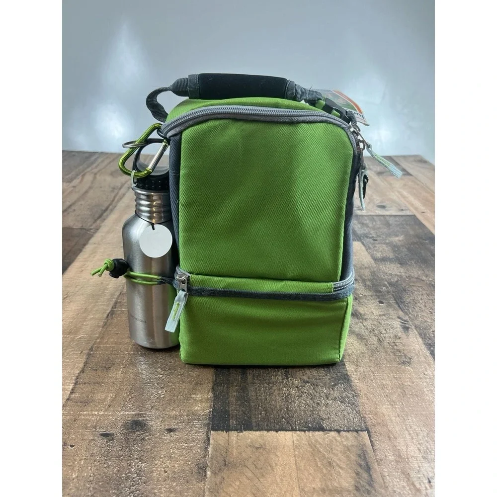 Ci SPORT Dual Compartment Thermal Insulated‎ Lunch Pack, Stainless Steel Bott